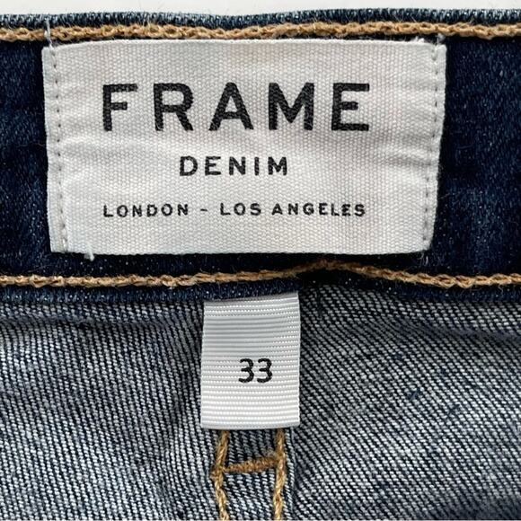 Frame Le Skinny de Jeanne Dark Wash Boho Indie Preppy Jeans Size 33 - Picture 10 of 15